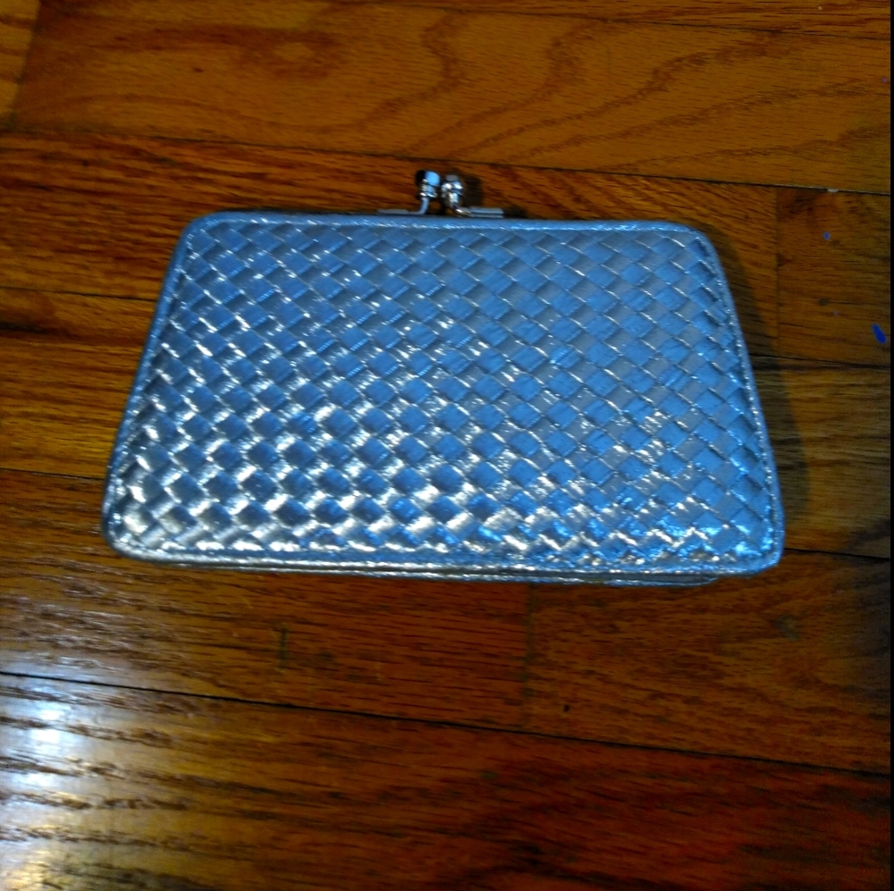 Silver clutch purse